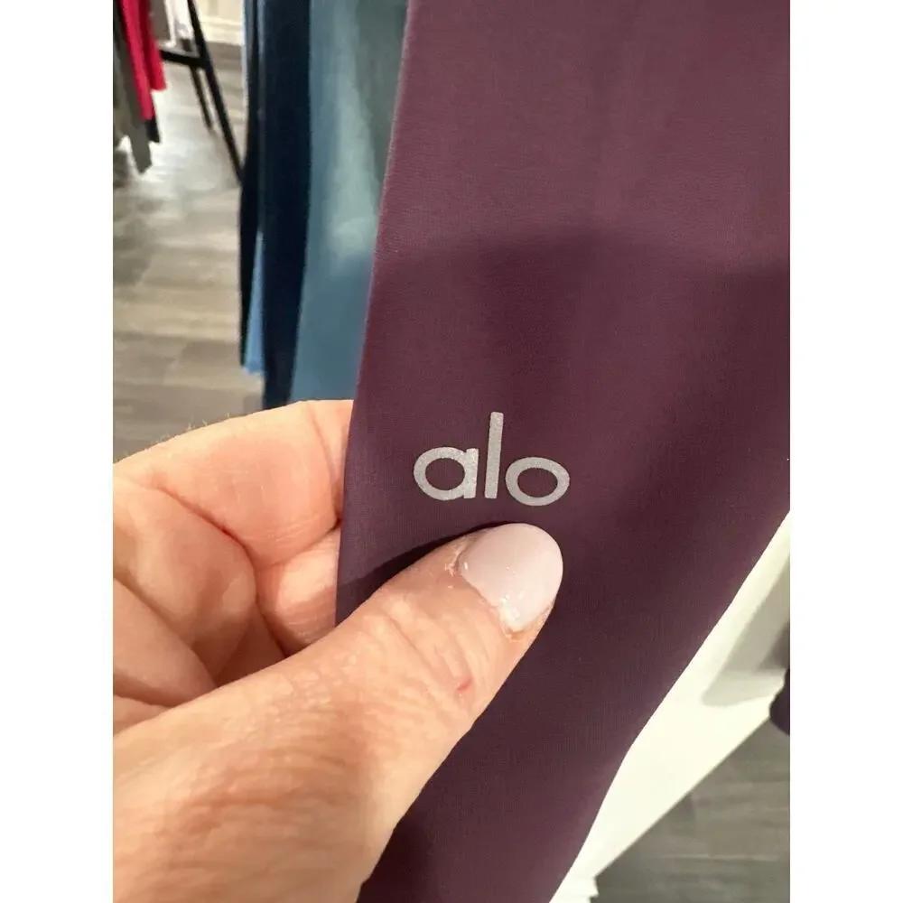 Alo Yoga Full Length High Waist Ripped Warrior Leggings Size S